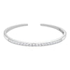 Sterling Silver CZ Hinged Oval Bangle