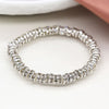 POM Silver Plated Crystal Edged Bead Bracelet