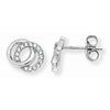 Sterling Silver Interlinked CZ Circle Earrings