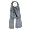 POM Grey Recycled Yarn Herringone Cable Knit Scarf