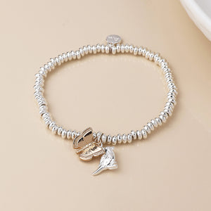 POM Silver Plated Bead, Bird & Golden Butterfly Charm Bracelet - More Than Just a Gift | Narborough Hall
