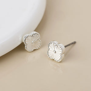 POM Silver Plated Quatrefoil Stud Earrings - More Than Just a Gift | Narborough Hall