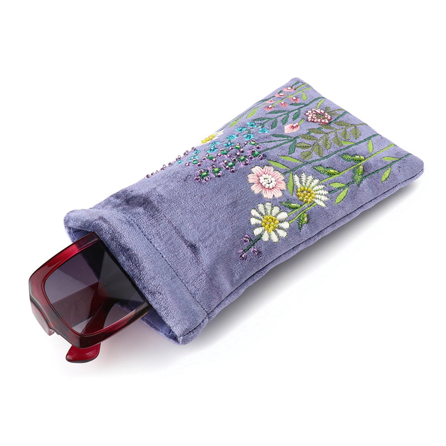 POM Violet Blue Velvet Meadow Glasses Case - More Than Just a Gift | Narborough Hall