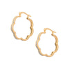 Sterling Silver Gold Plated Scalloped CZ Hoop Earrings