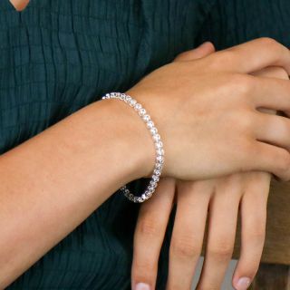POM Silver Plated Cup Chain Crystal Bracelet