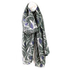 POM Recycled Silky Grey Mix Dotty Vine Print Scarf - More Than Just a Gift | Narborough Hall