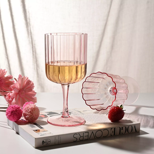 Hestia Pink Scalloped Wine Glasses - Set of 2 Boxed - More Than Just a Gift | Narborough Hall