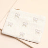 Lisa Angel White Pearl Bow Beaded Purse