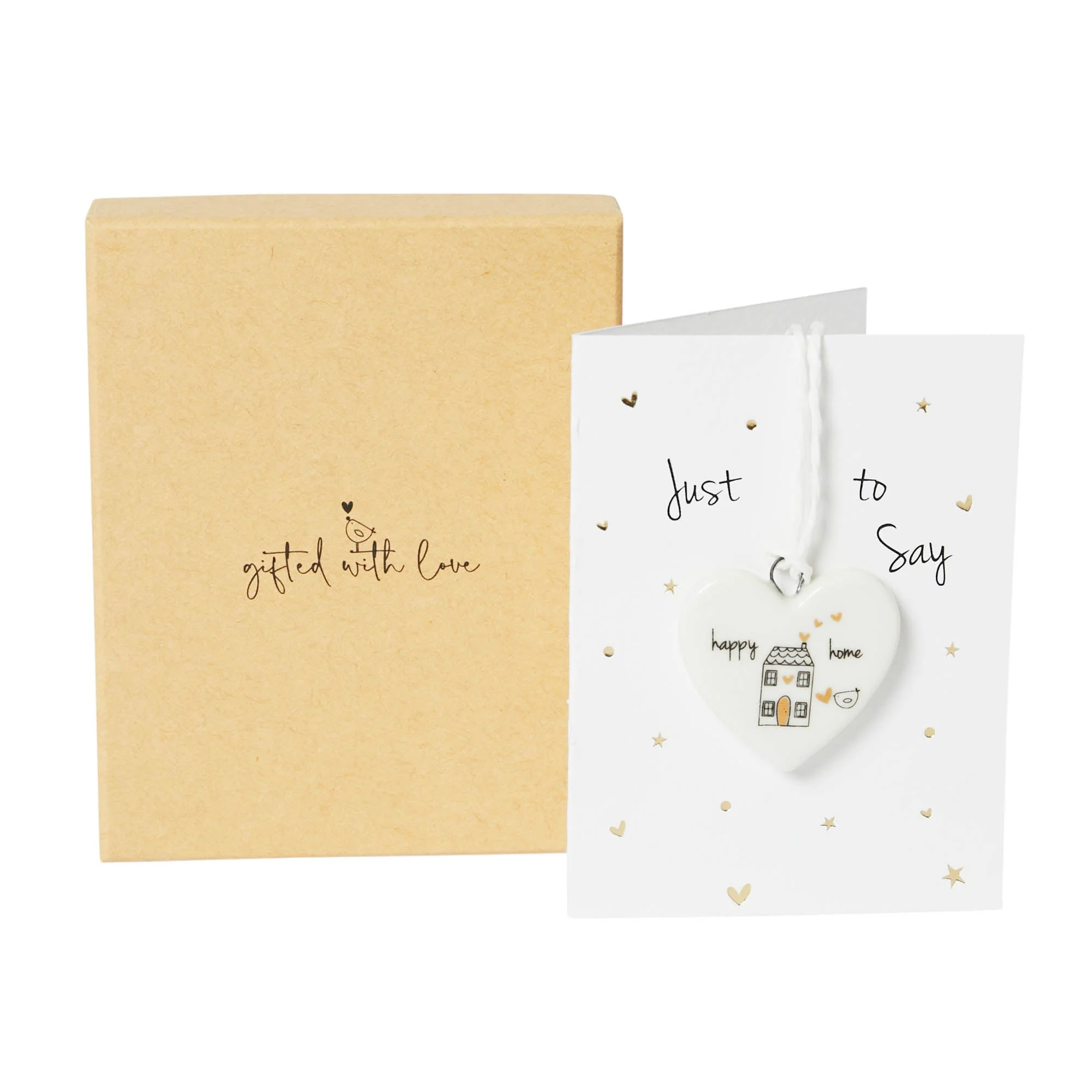 Happy Home Belly Button Boxed Hanging Heart