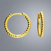 Sterling Silver Gold Plated Twist Huggie Hoop Earrings