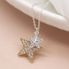 POM Silver Plated and Faux Gold Double Star Necklace