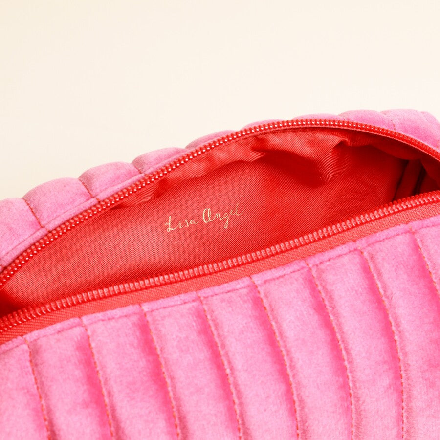 Lisa Angel Pink & Red Bow Make Up Bag