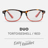 Easy Readers Duo Red and Tortoiseshell - +2.0