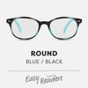 Easy Readers Round Blue and Black - +1.5