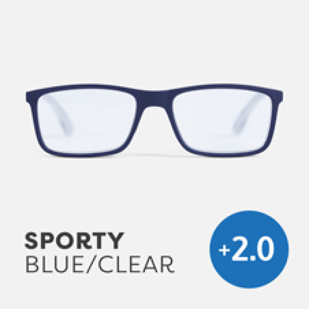 Easy Readers Sporty Blue/Clear - +2.0