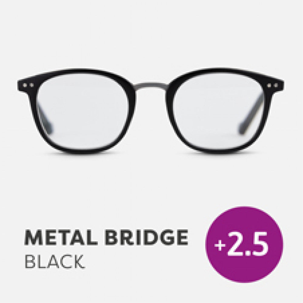 Easy Readers Black Metal Bridge - +2.5