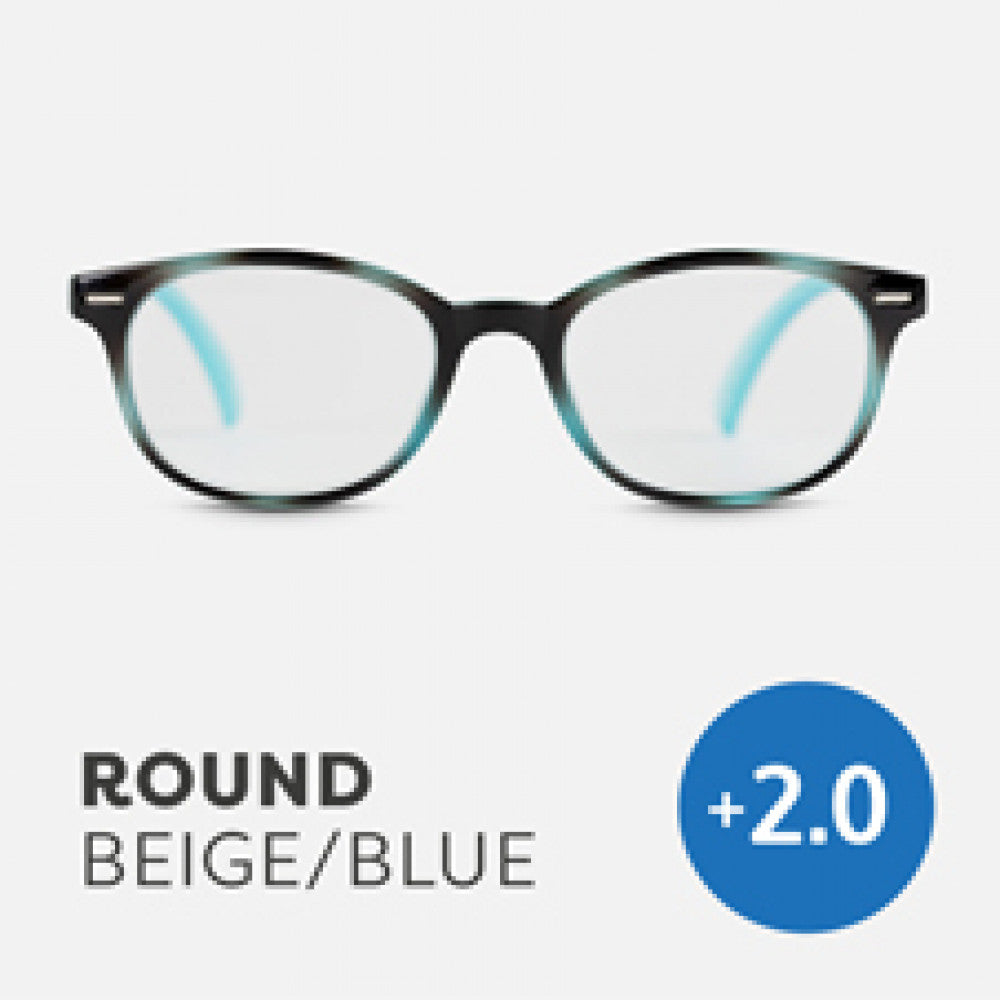 Easy Readers Round Blue and Black - +2.0
