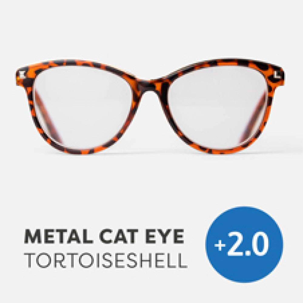 Easy Readers - Metal Cat Eye Tortoise - +2.0