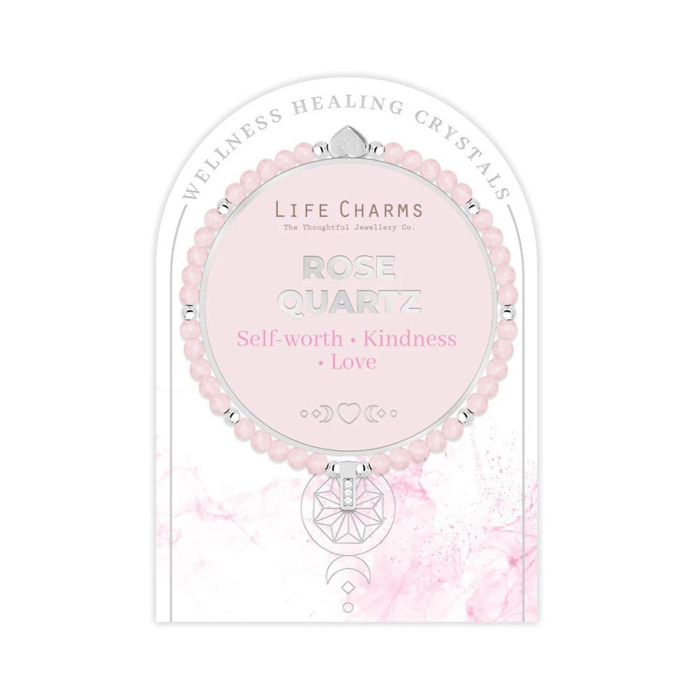 Life Charms Rose Quartz and Silver Wellness Semi Precious Bracelet - More Than Just a Gift | Narborough Hall