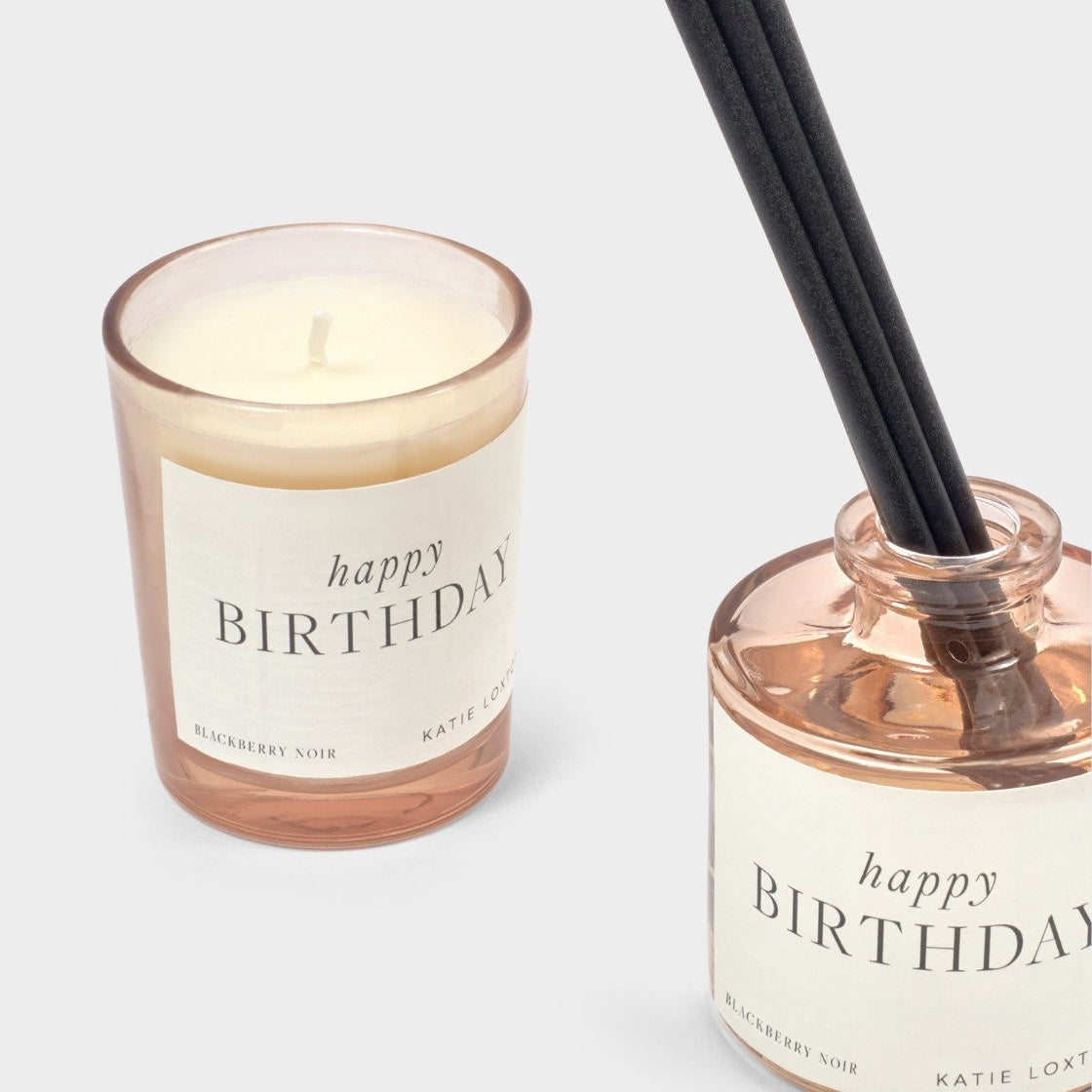 Katie Loxton Mini Votive & Reed Diffuser Gift Set - Happy Birthday