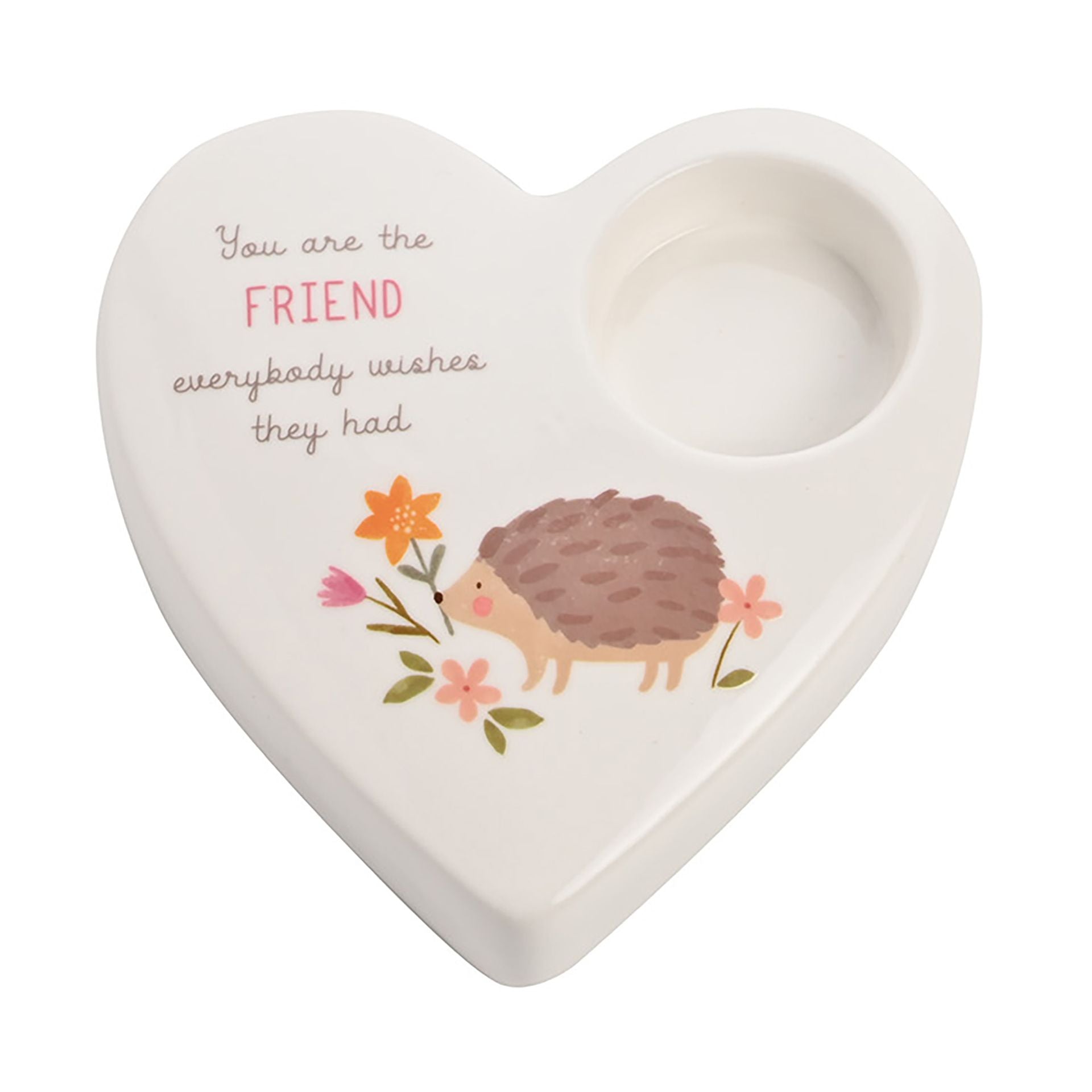 Love Life Ceramic Tea Light Holder - Friend