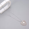 Rose Gold & Silver Triple Heart Long Necklace