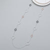 Mixed Metallic Hammered Shapes Long Necklace