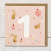 Ginger Betty By Numbers Pink Age 1 Card