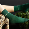Sock Talk Traitor Combed Cotton Glitter Socks in Green
