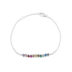 Sterling Silver CZ Multi Coloured Bracelet - More Than Just a Gift | Narborough Hall