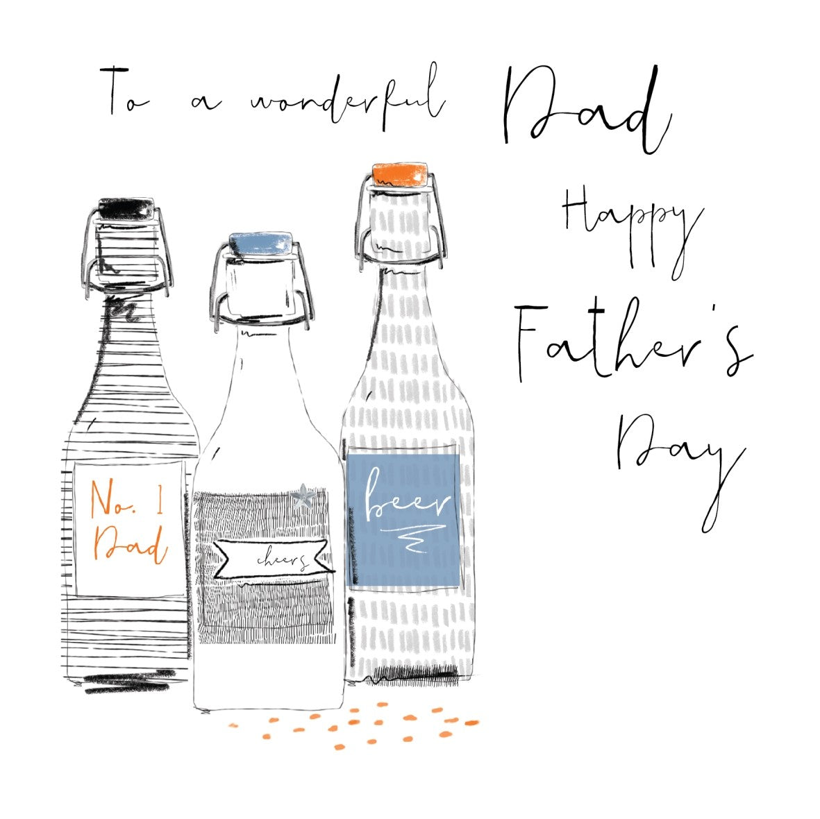 Hedgerow Happy Father's Day Bottles Card