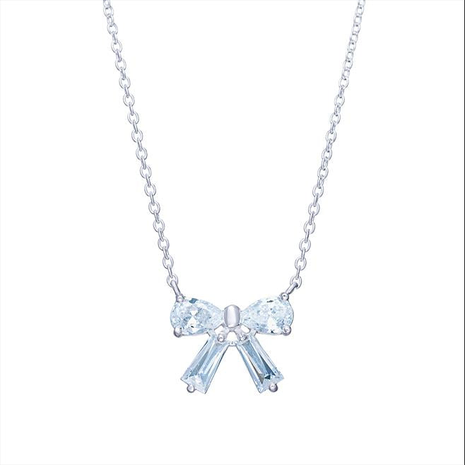 Sterling Silver CZ Bow Necklace - More Than Just a Gift | Narborough Hall