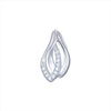 Sterling Silver CZ Double Leaf Necklace