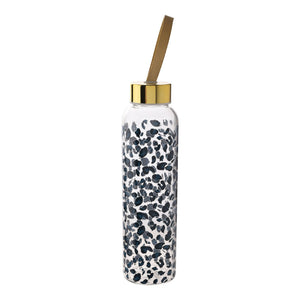Frida Leopard Print Glass Water Bottle