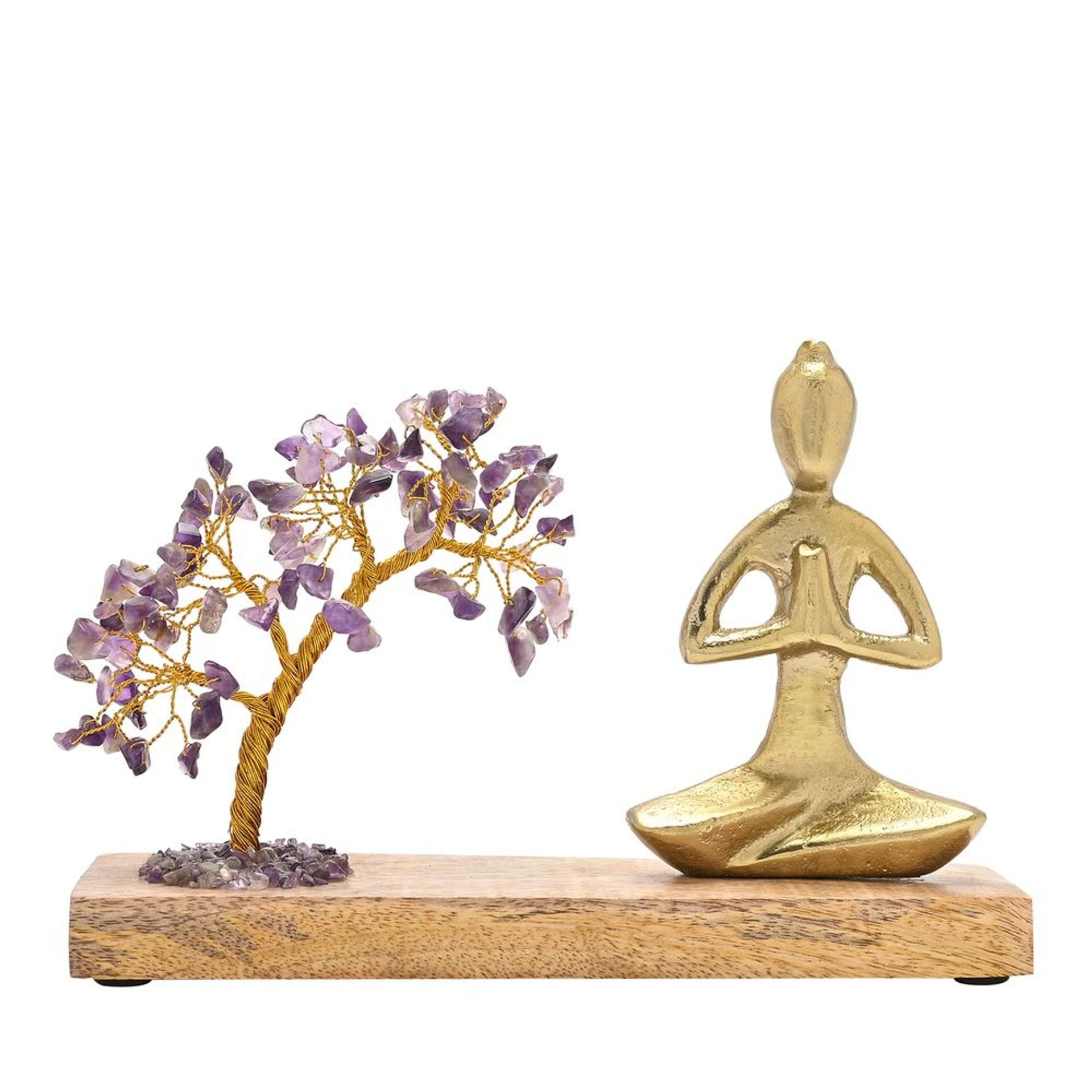 Serenity Gemstone Tree Yoga Ornament - Amethyst