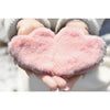 Sophia Layers Cosy Set Of 2 Furry Heart Hand Warmers - Blush Pink