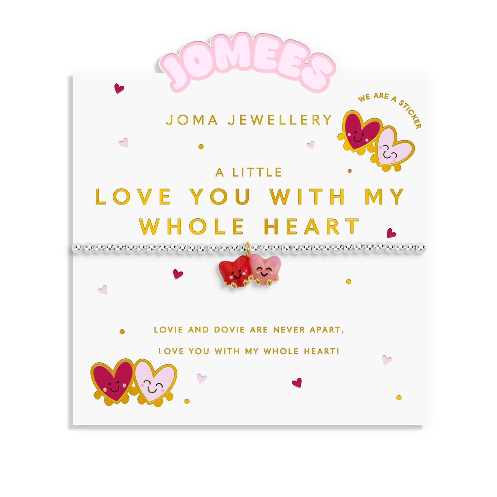 Joma Jewellery Kids' A Little Jomees Love You With My Whole Heart bracelet