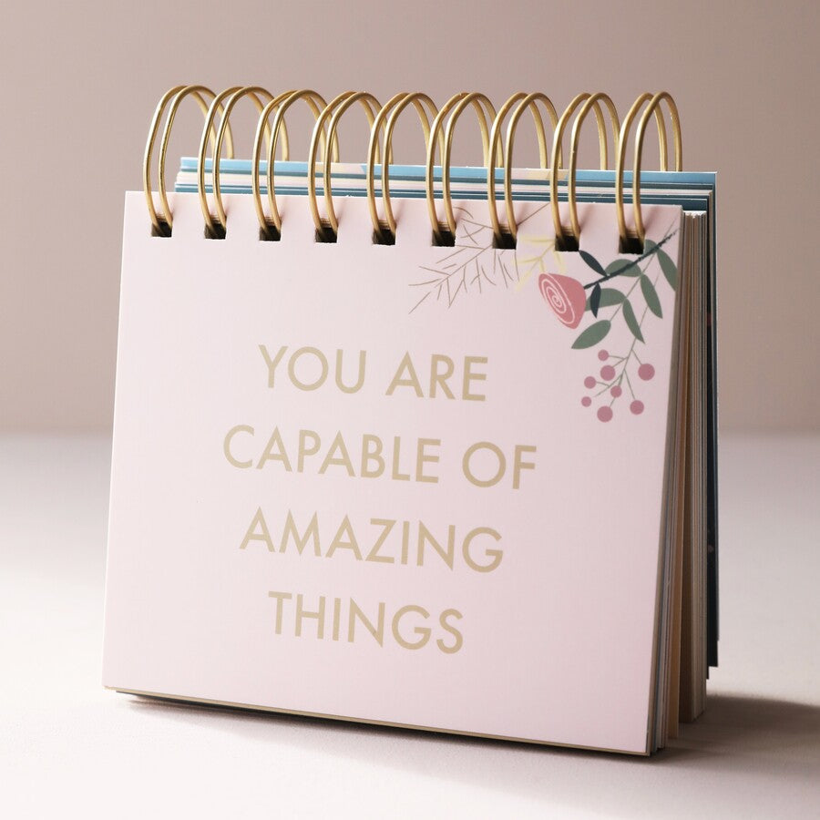 Weekly Positivity Floral Desktop Flip Chart