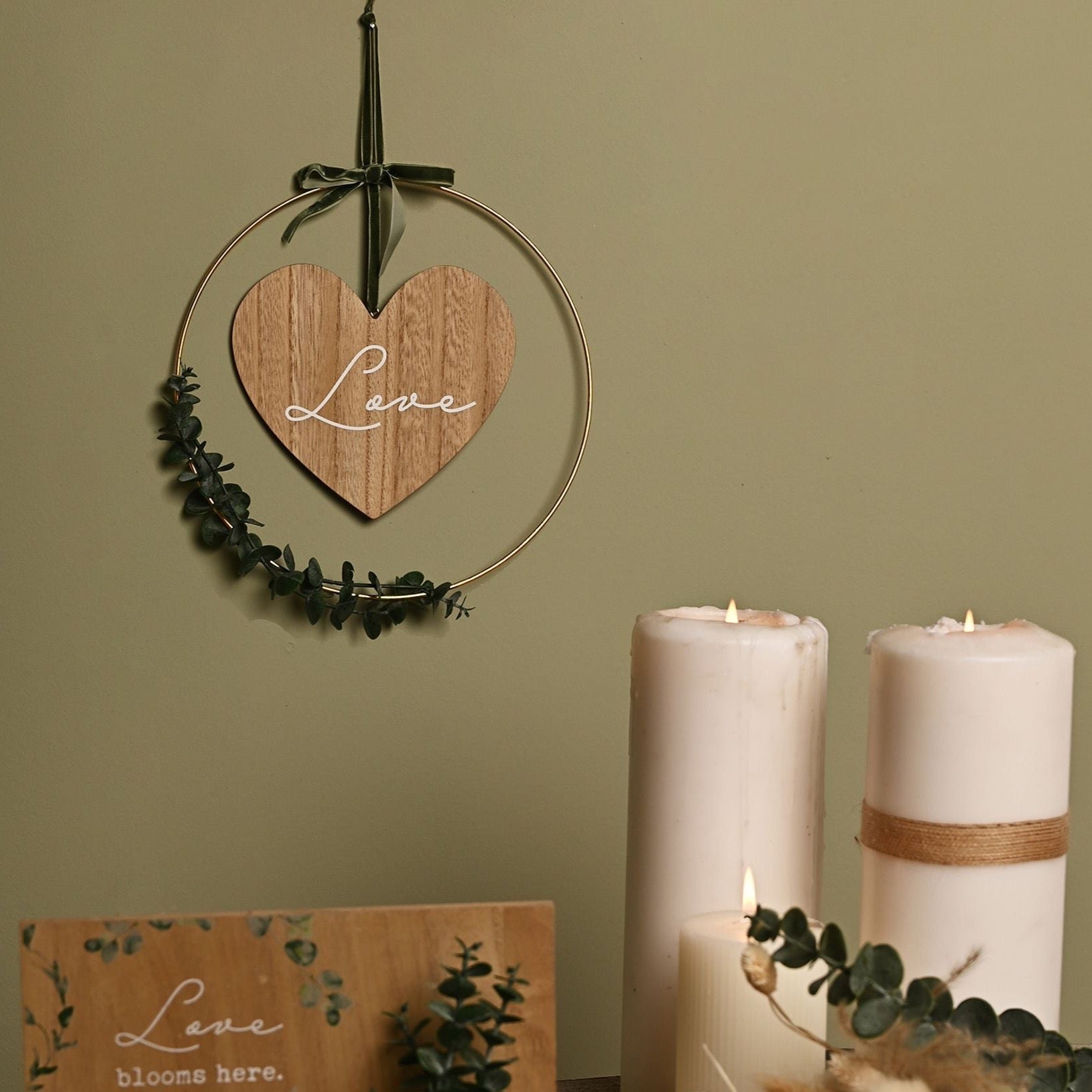 Love Story 'Love' Hoop Wreath