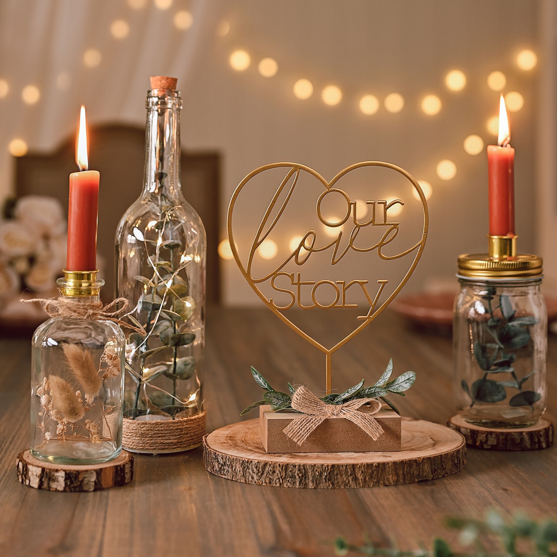 Love Story Bottle Style Candle Holder