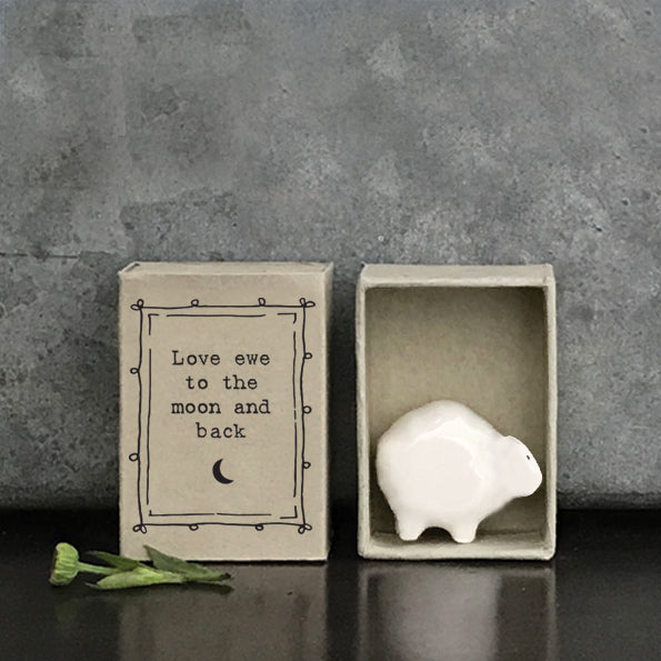 Love Ewe To The Moon and Back Sheep Matchbox Token