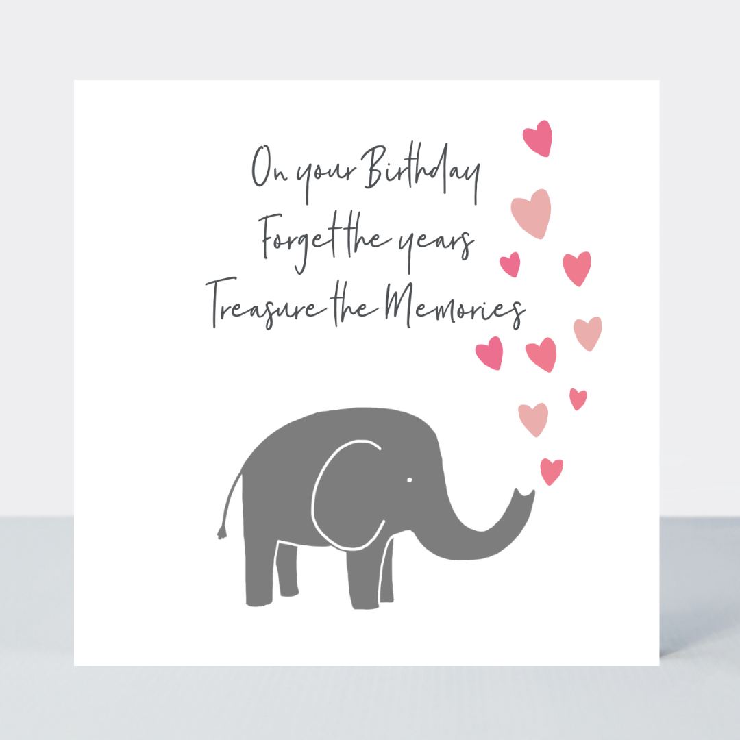 Sweet Little Words Elephant Birthday Card