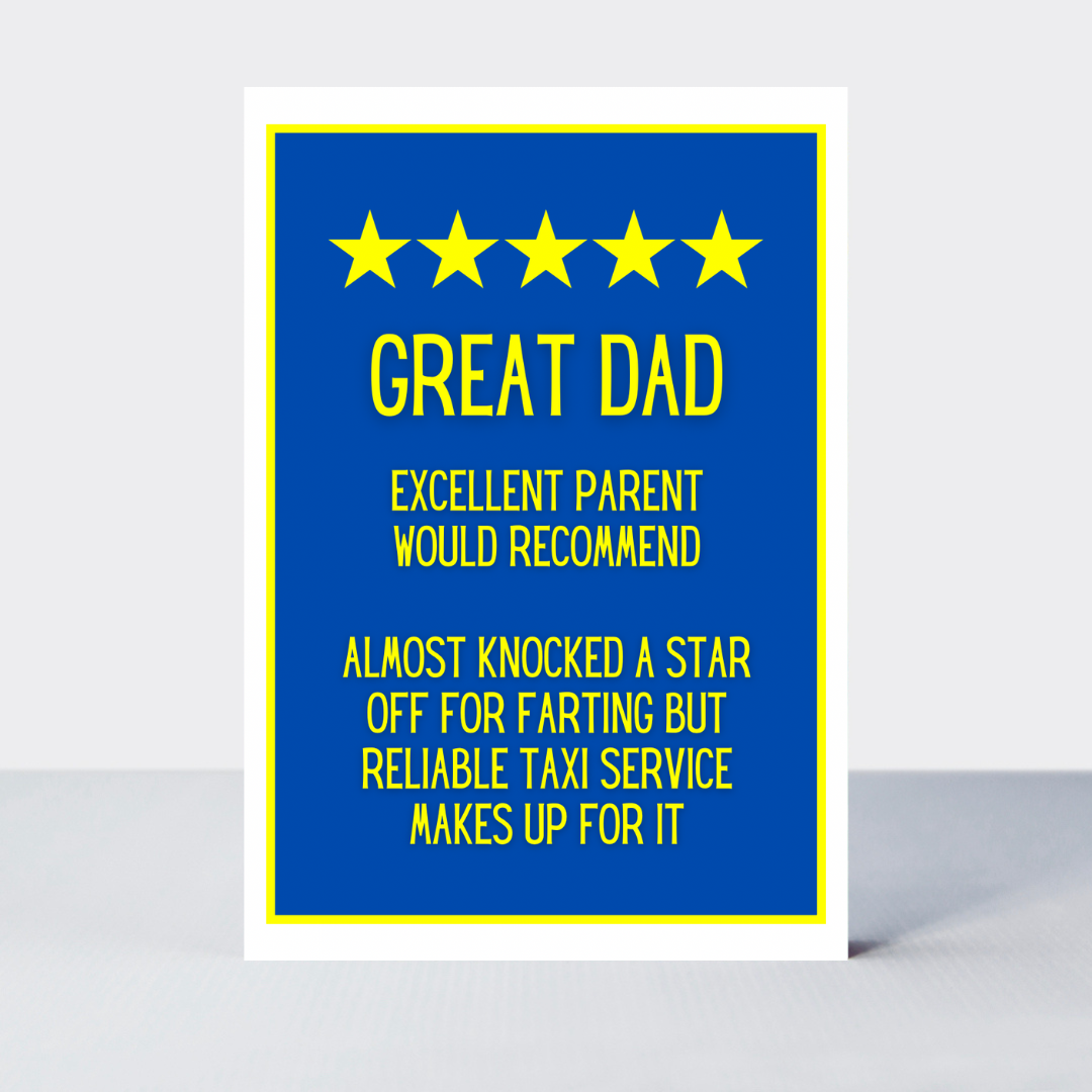 Not Too Bright Great Dad Card