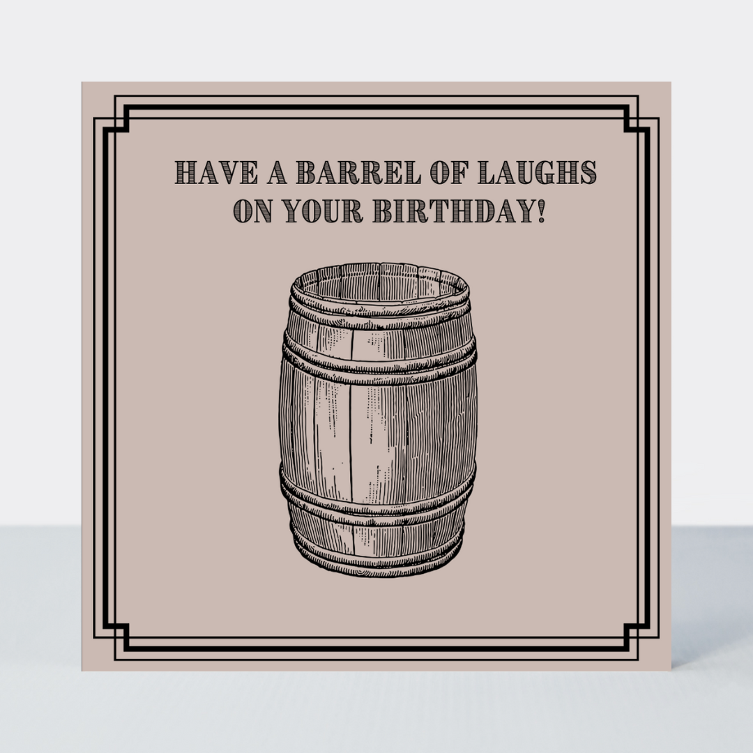 Vintage Icon Barrel Of Laughs Birthday Card
