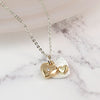 POM Silver & Gold Plated Double Heart Necklace