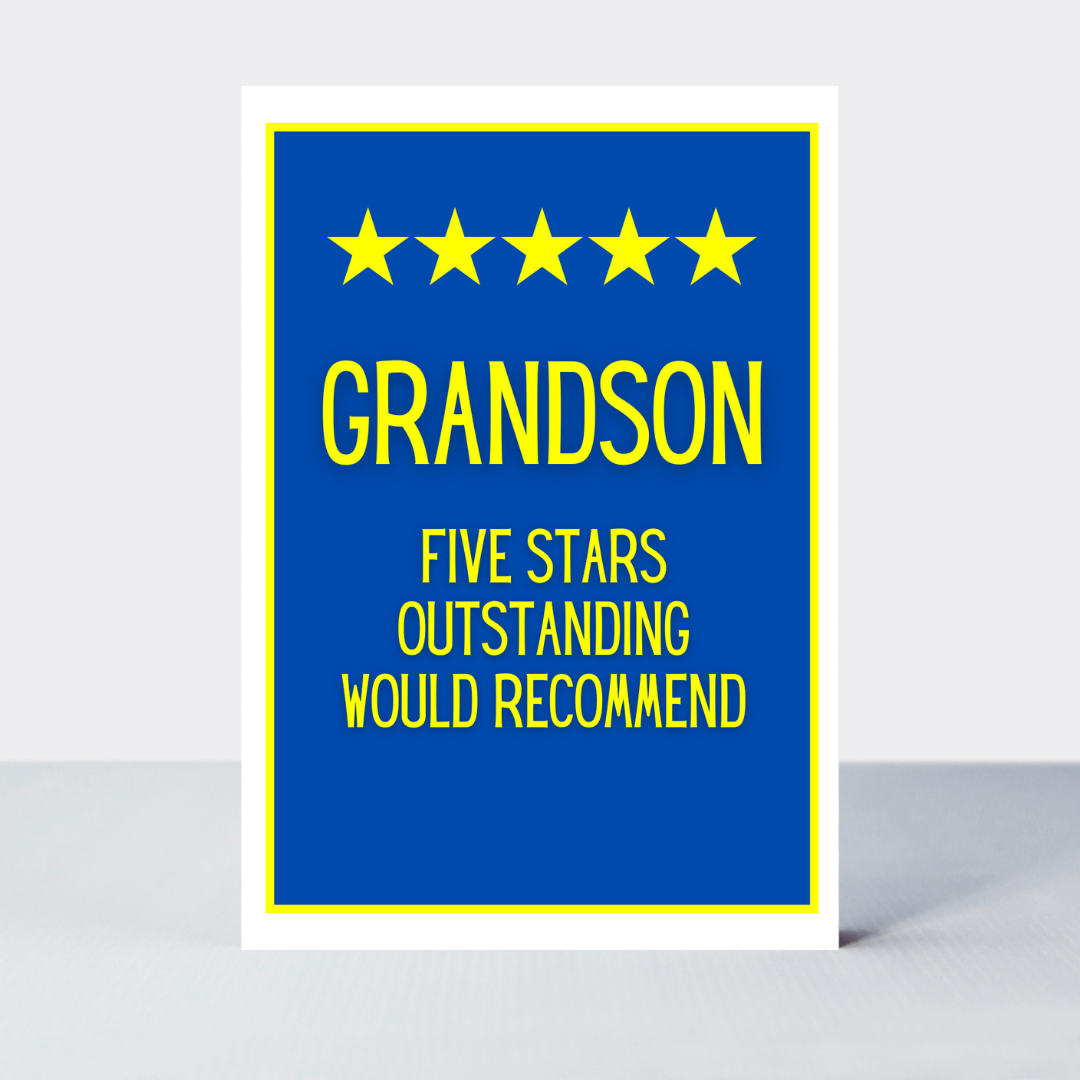 Not Too Bright Five Star Grandson Card