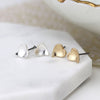 POM Silver and gold plated heart stud earring set| More Than Just A Gift