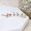 POM 3 Small Gold/Silver Star Studs