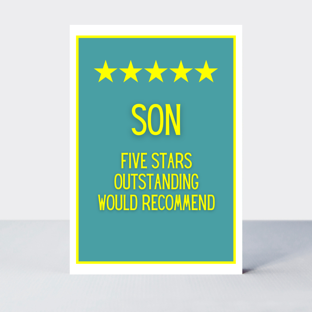 Not Too Bright Five Star Son Card