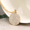 POM Faux Gold Plated Set Circle Pendant on Simple Chain